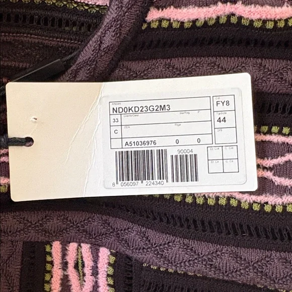 M Missoni Signature Knit Long Sleeve A-Line Dress Purple Pink  Size IT 44 /US 8 - Picture 9 of 9